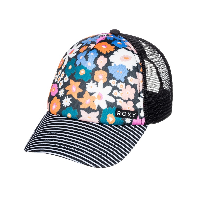 Roxy Honey Coconut Hat-Anthracite Flower Power