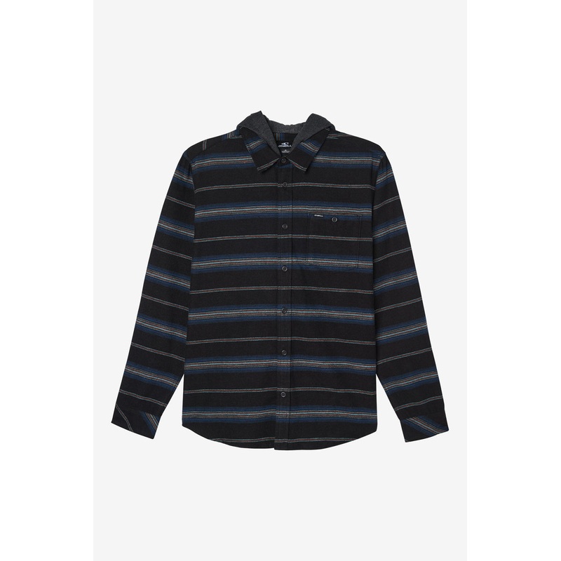 O’Neill Redmond Hooded Flannel L/S Shirt-Black