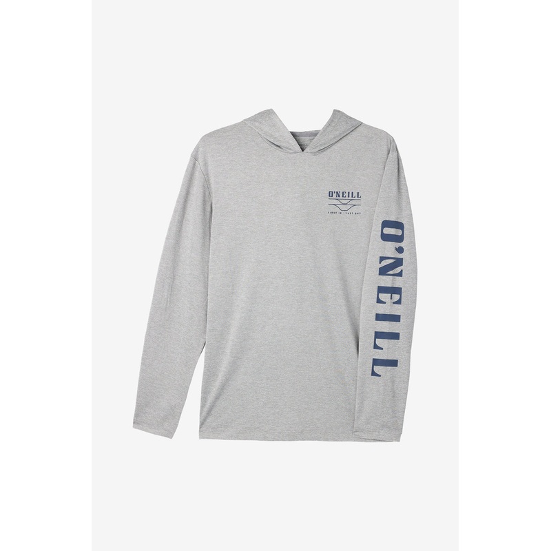 O’Neill Trvlr UPF Hooded Snap L/S Tee-Heather Grey