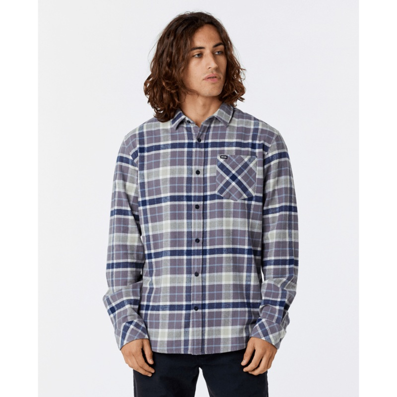 Rip Curl Checked In Flannel L/S Shirt-Dark Grey