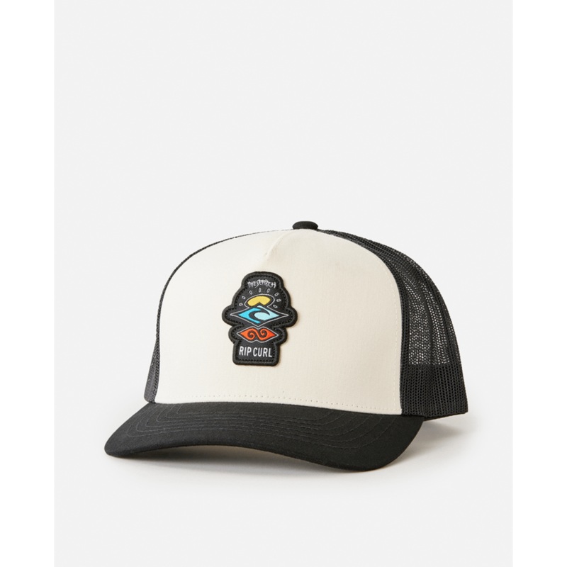 Rip Curl Search Icon Trucker Hat-Black/White