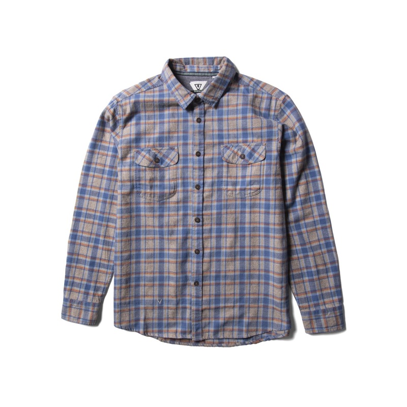 Vissla Central Coast Eco Flannel L/S Shirt-Harbor Blue