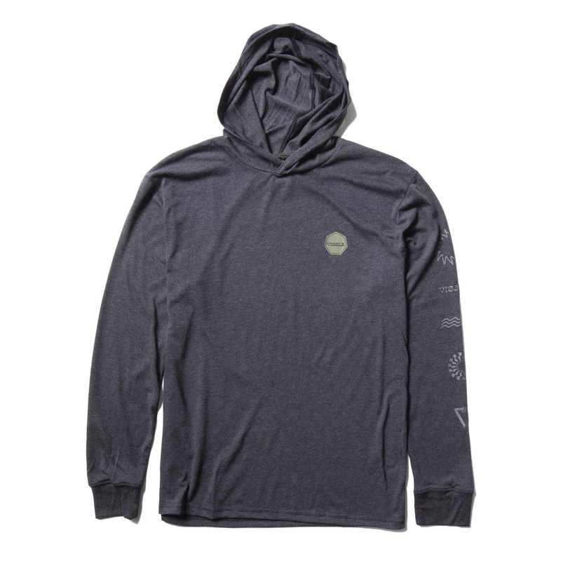 Vissla Lineup Comp Lite Performance L/S Tee-Black Heather