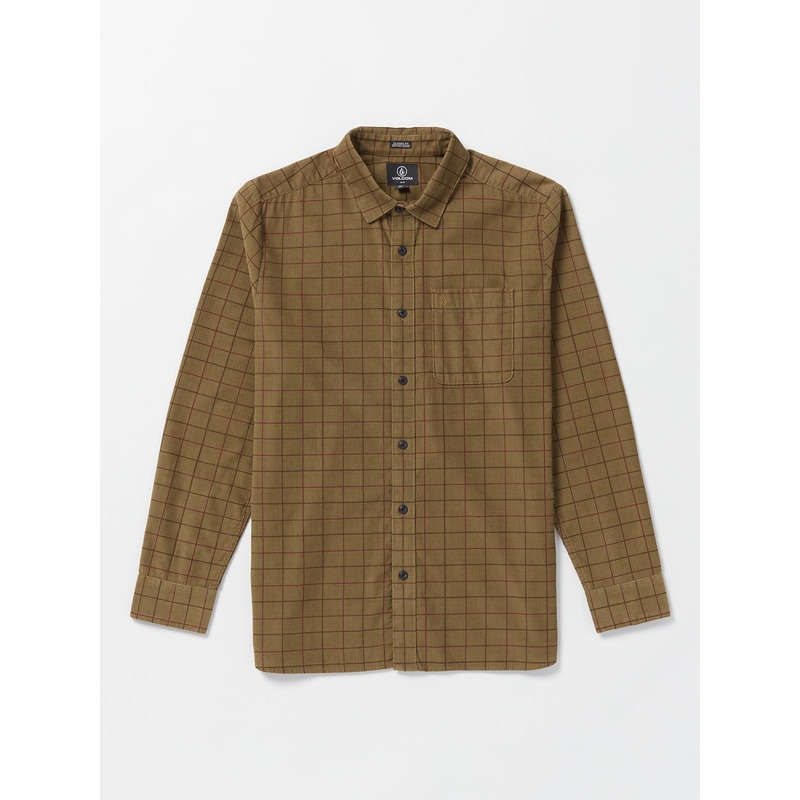 Volcom Zander L/S Shirt-Dark Khaki