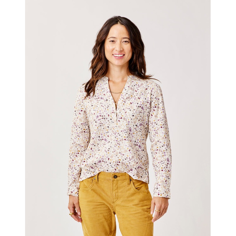 Carve Designs Dylan Twill L/S Shirt-Cloud Floral