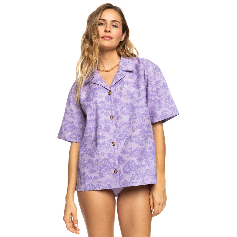 Roxy Surf.Kind.Kate. Printed Shirt-Purple Rose Surf Friends