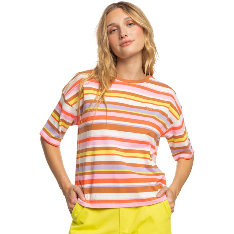 Roxy Surf.Kind.Kate. Stripe Tee-Vermillon Sun Struck Stripe