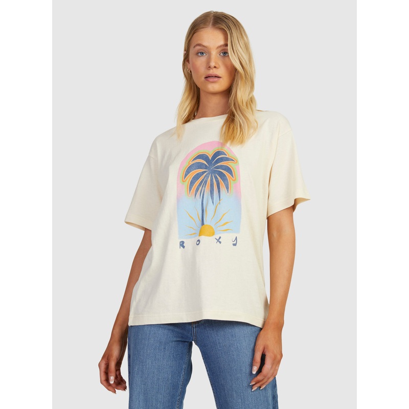 Roxy To The Sun Tee-Natural