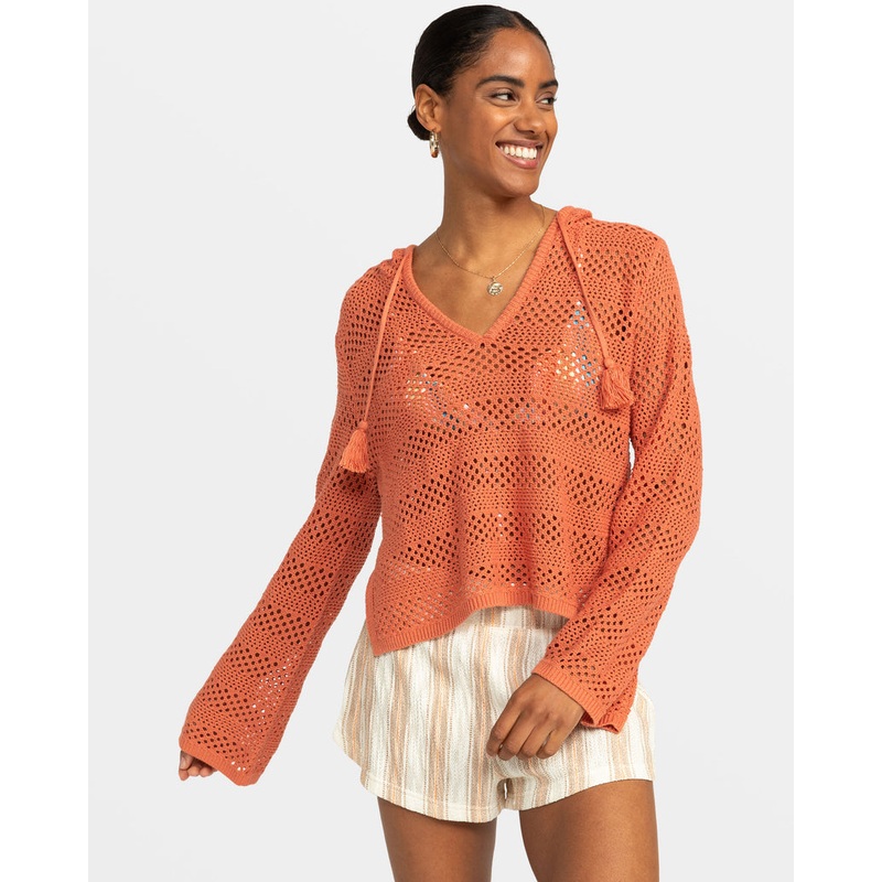 Roxy After Beach Break  Sweater-Apricot Brandy
