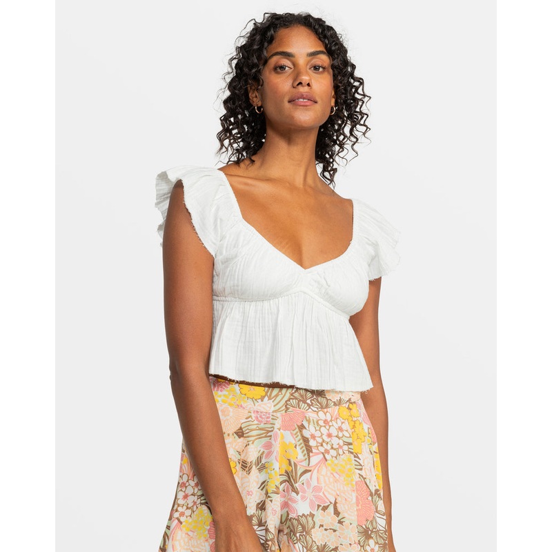 Roxy Brisa Woven Shirt-Egret