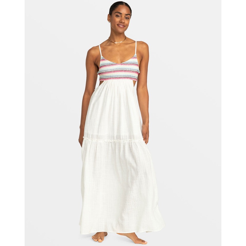 Roxy Hot Tropics Maxi Solid Dress-Snow White