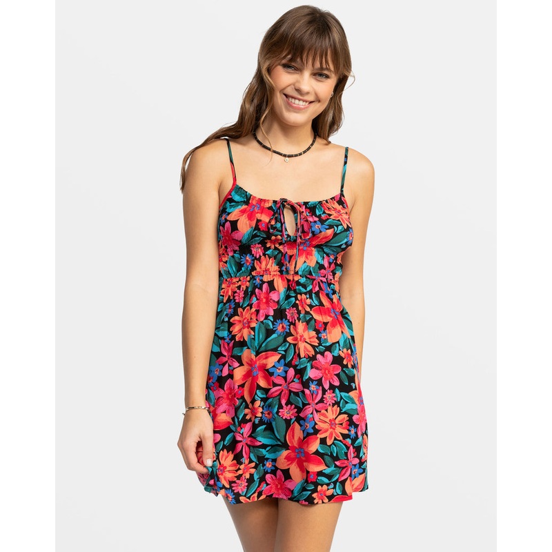 Roxy La Vida Mini Dress-Anthracite Floral Fiesta Big