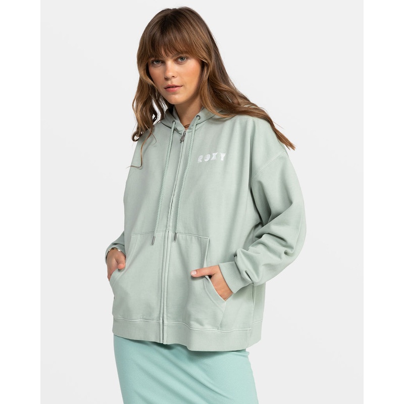 Roxy Lineup Oversize Zip Sweatshirt-Blue Surf