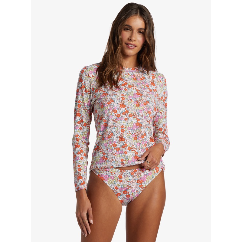 Roxy Sea Skippin PT L/S Rashguard-Tiger Lily Autumn Ditsy