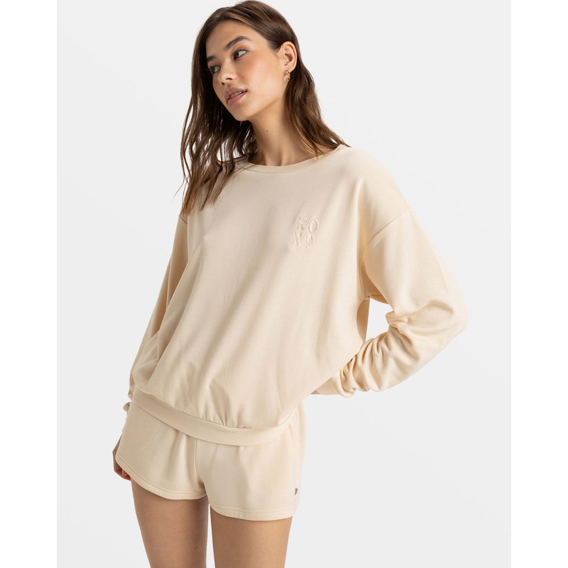 Roxy Surfing By Moonlight Sweatshirt-Tapioca
