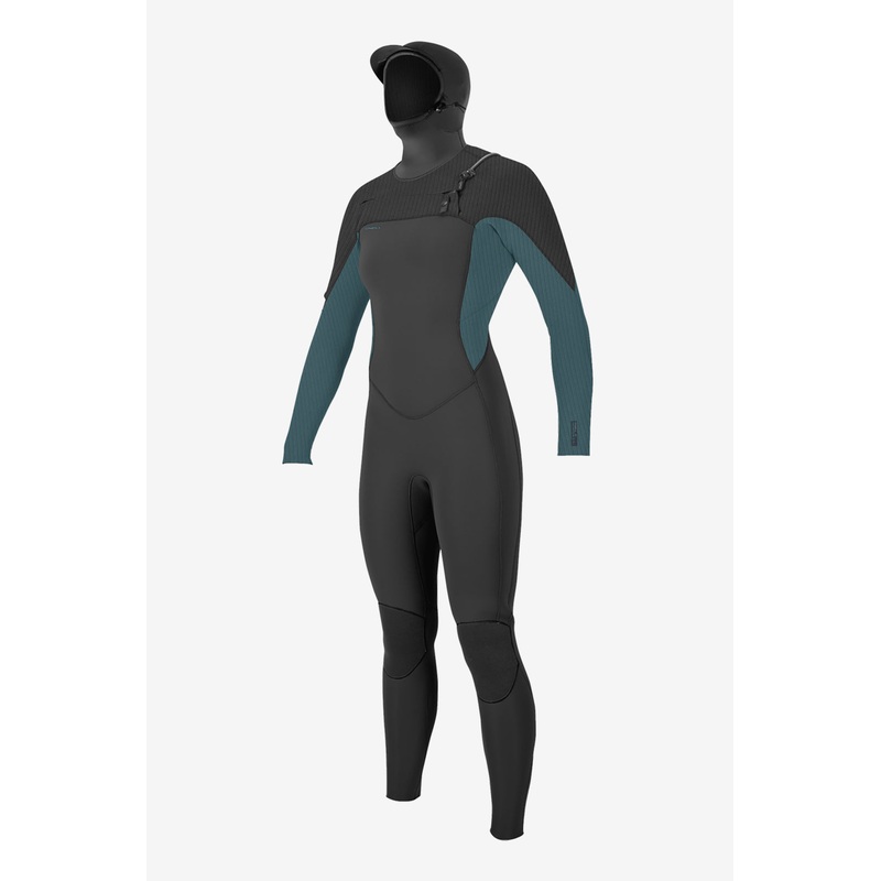 O’Neill Wmn’s Hyperfreak 5.5/4+ CZ Hooded Wetsuit-Graph/Dstyblu