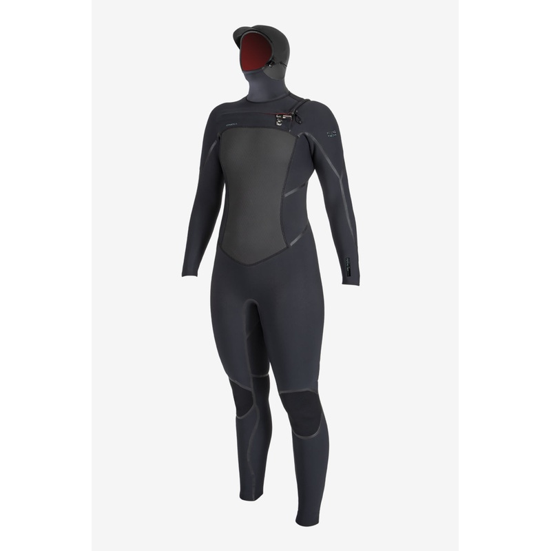 O’Neill Wmn’s Psycho Tech 5.5/4 CZ Hooded Wetsuit-Blk/Blk