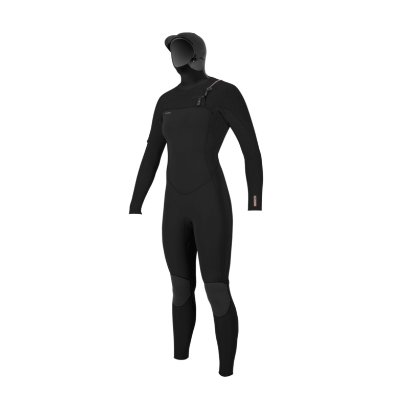 O’Neill Wmn’s Hyperfreak 5/4+ CZ Hooded Wetsuit-Blk/Blk