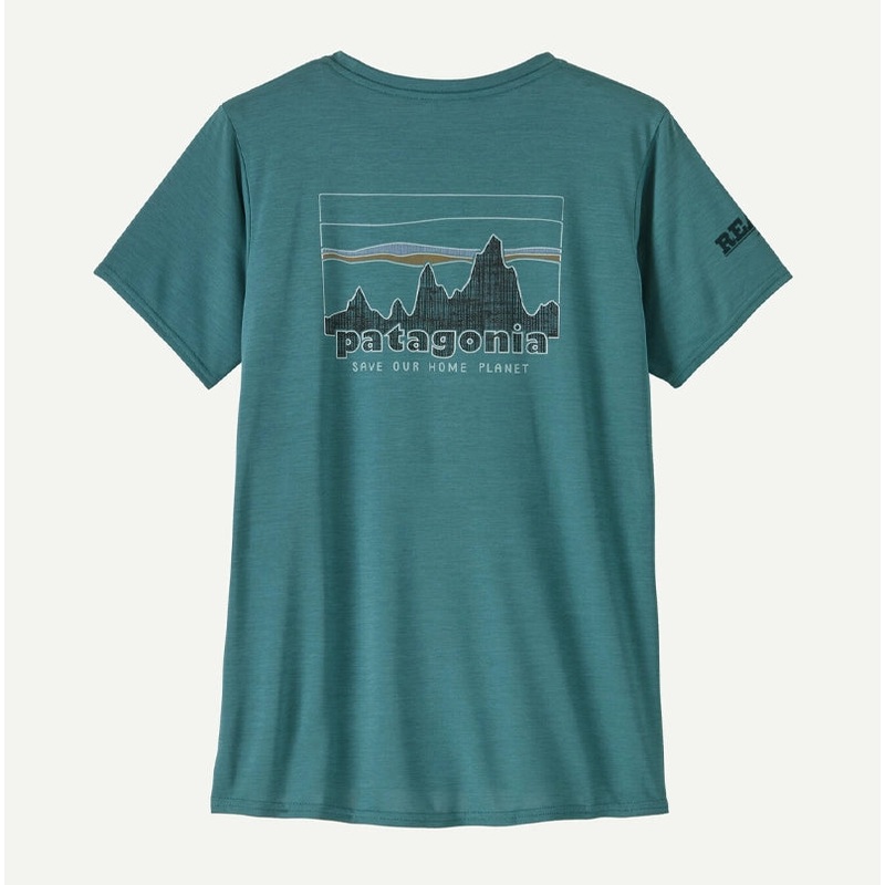 Patagonia x REAL Wmn’s Cap Cool Daily Graphic Shirt-Wetland Blue X-Dye