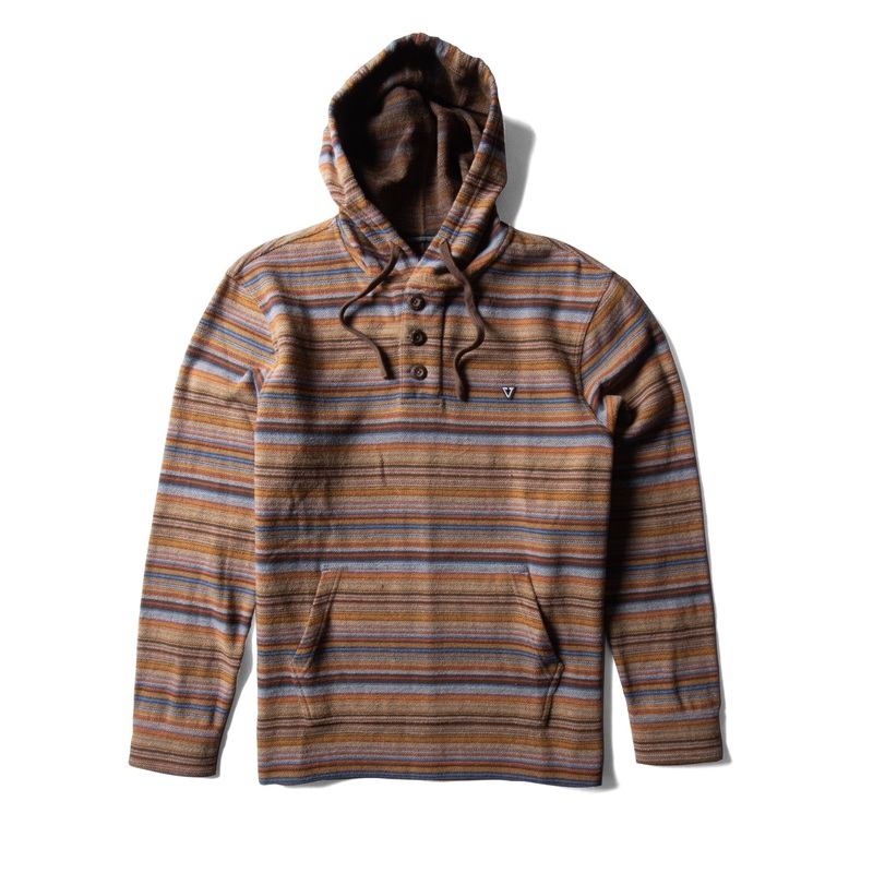 Vissla Descanso Hooded Popover L/S Shirt-Dark Honey