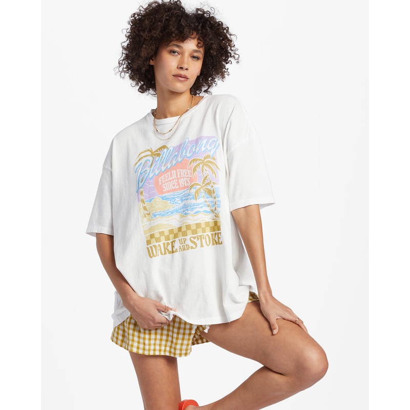 Billabong Wake Up And Stoke Tee-Salt Crystal