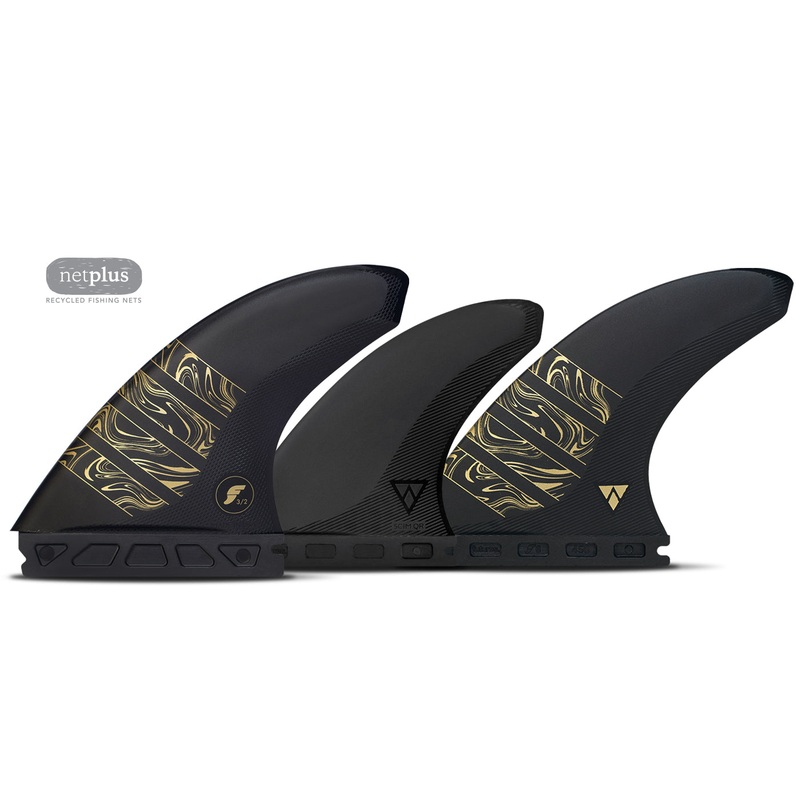 Futures Alpha Vector 3/2 Tri/Quad Fin Set-Carbon/Gold-Medium