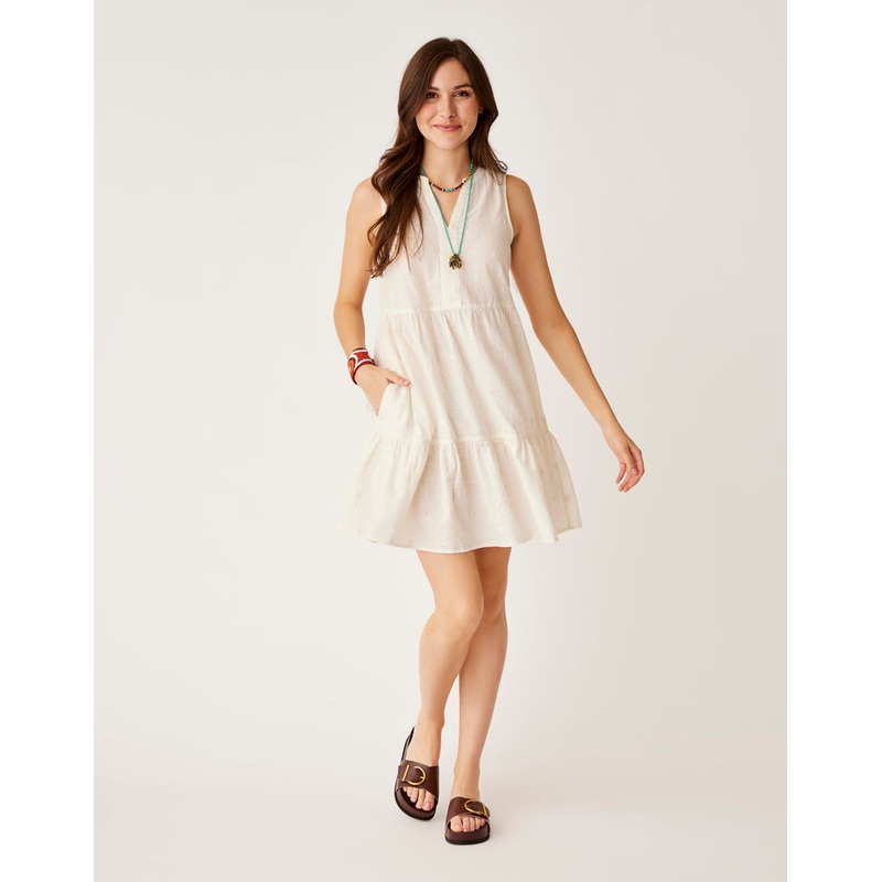 Carve Designs Nellie Eyelet Dress-Birch