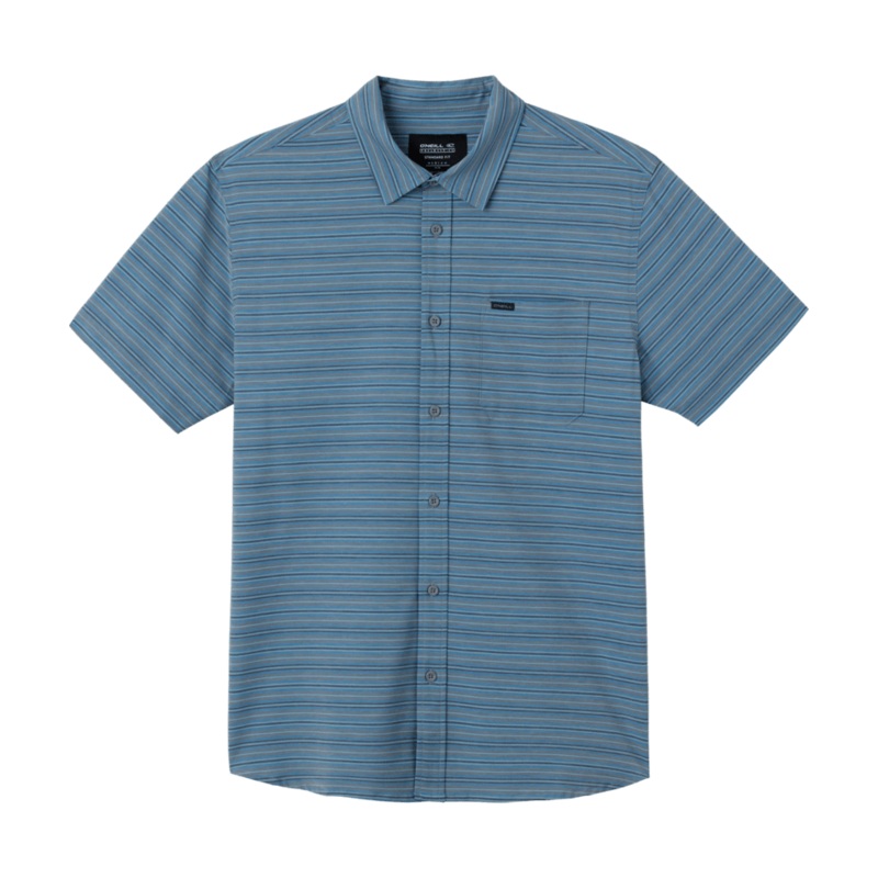 O’Neill Trvlr UPF Traverse Stripe S/S Shirt-Grey