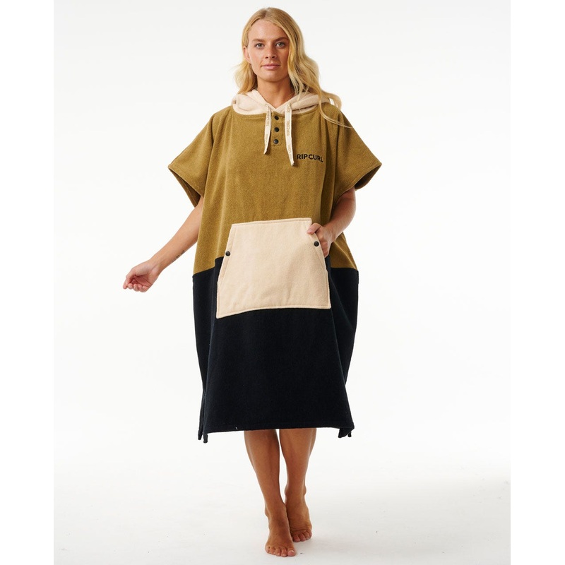 Rip Curl Premium Surf Hooded Poncho-Fennel Seed