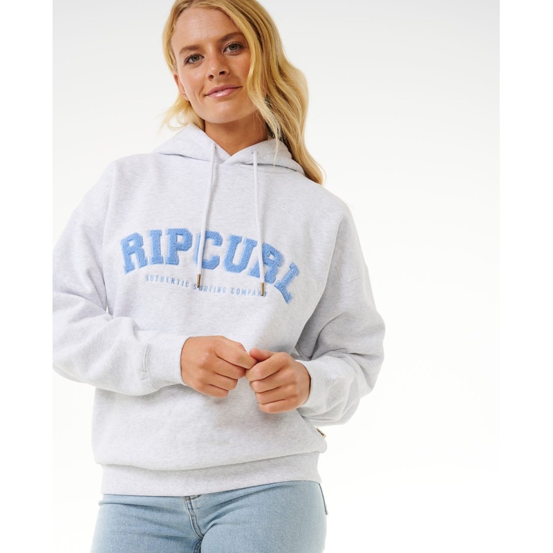 Rip Curl Varsity Hooded Sweatshirt-Grey Marle/Mid Blue