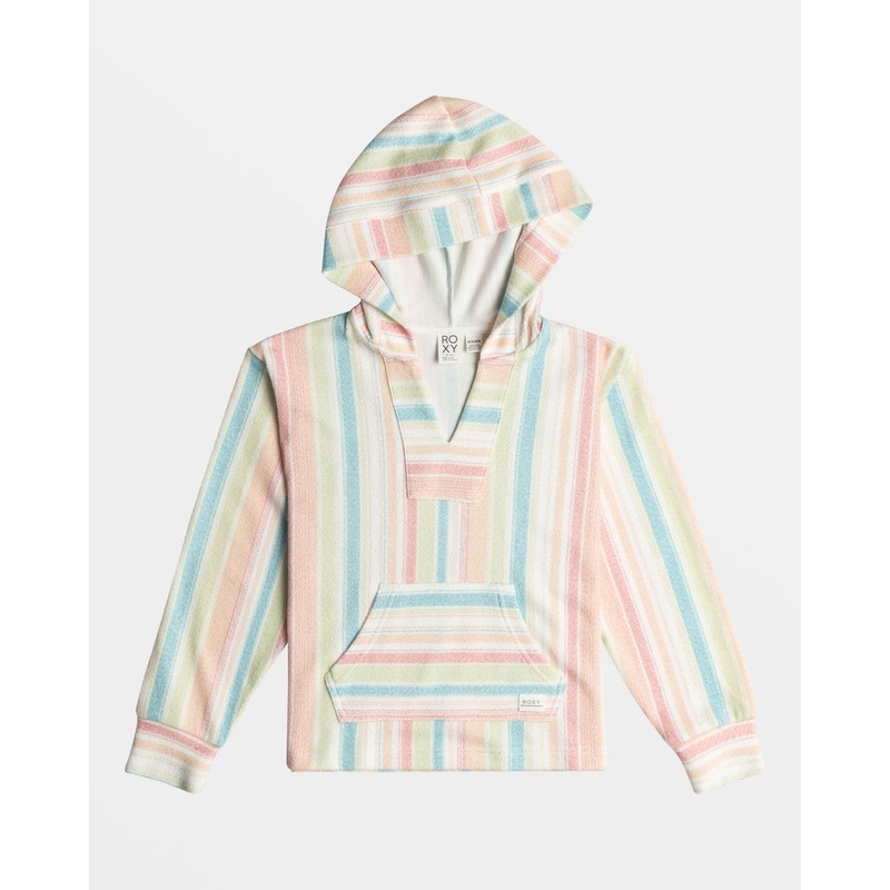 Roxy Girls Feels Like Summer Sweatshirt-White Salty Stripe