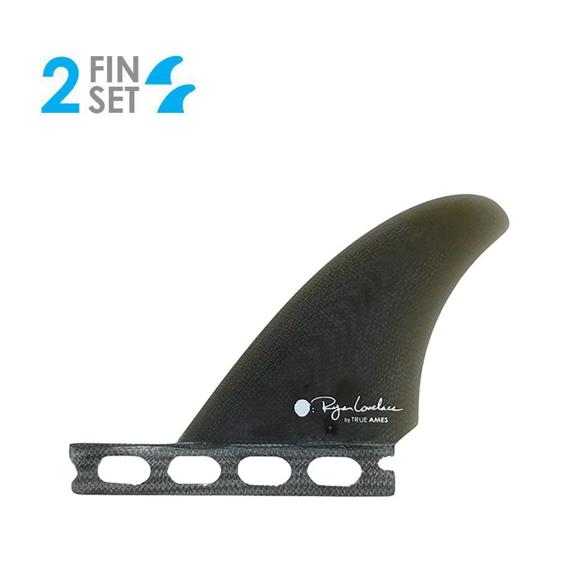True Ames Lovelace Side Bites Fiberglass Fin Set-Smoke