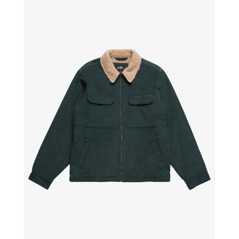 Billabong Barlow Sherpa Cord Jacket-Bottle Green