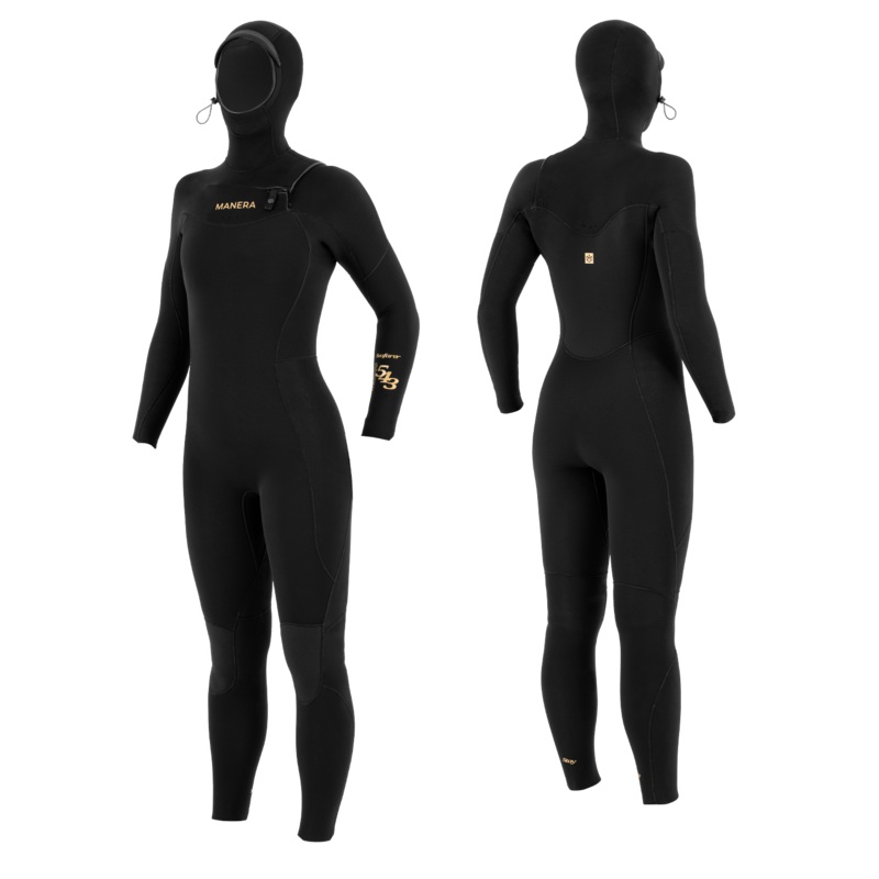 Manera Wmn’s Seafarer Hooded 5/4/3mm FZ Wetsuit-Black