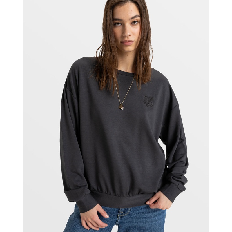 Roxy Surfing By Moonlight A Sweatshirt-Phantom