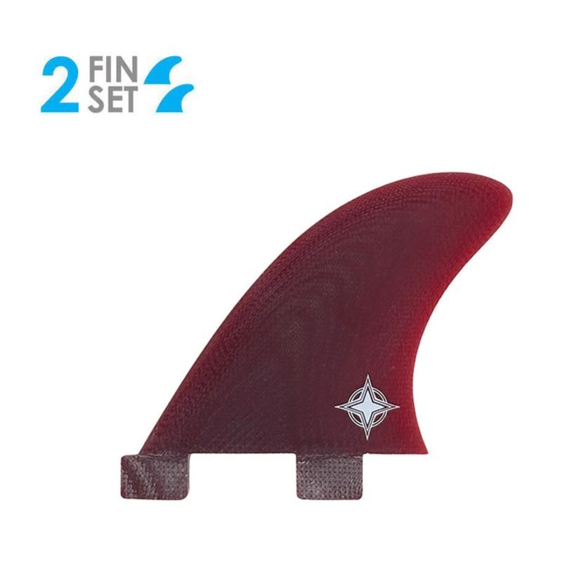 True Ames Wayne Rich Side Bites Fiberglass Fin Set-Red-3.4″