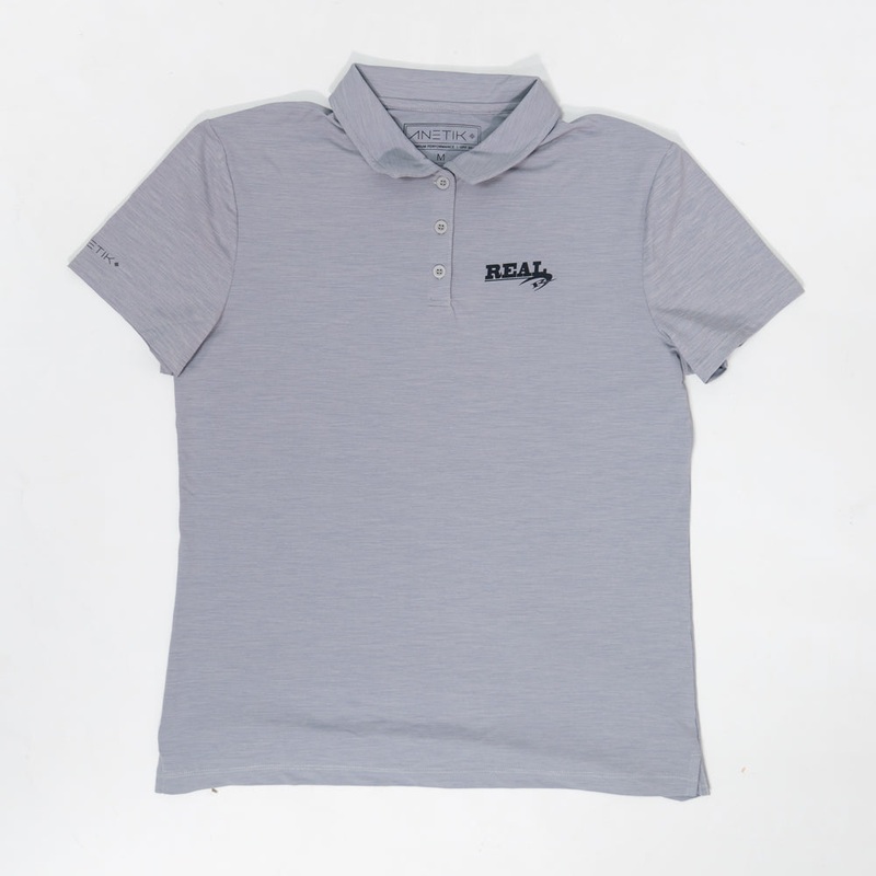 Anetik Wmn’s Breeze Tech Polo Shirt-Alloy Heathered