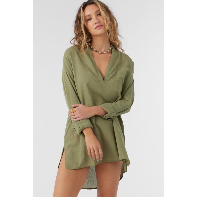 O’Neill Belizin Coverup Dress-Oil Green