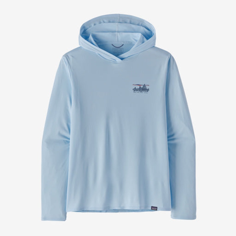 Patagonia Cap Cool Daily Graphic Hooded L/S Shirt-73 Skyline: Chilled Blue