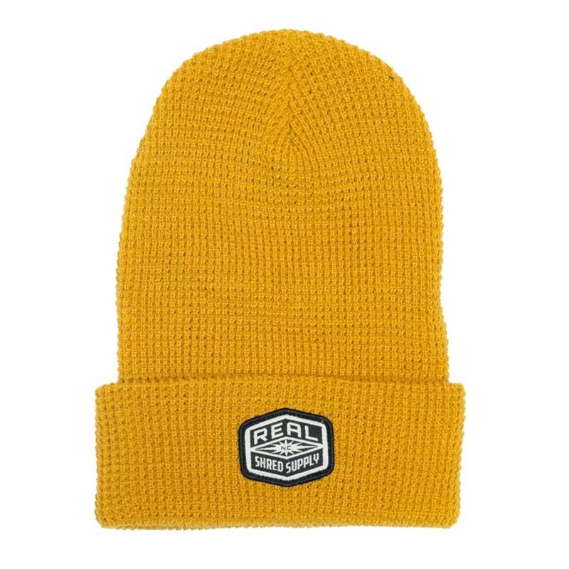 REAL Shred Supply Waffle Knit Beanie-Camel
