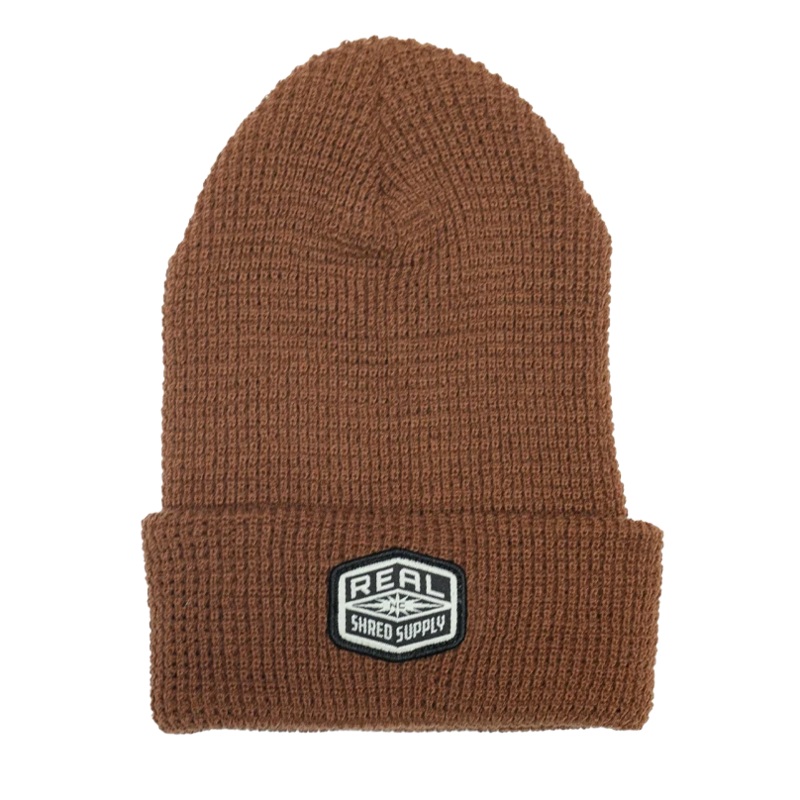 REAL Shred Supply Waffle Knit Beanie-Cinnamon Mocha