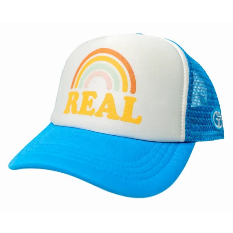REAL Youth Rainbow Hat-Aqua/White