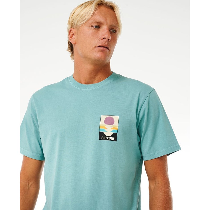 Rip Curl Surf Revivial Peaking Tee-Dusty Blue