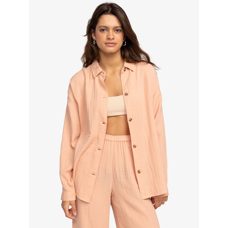 Roxy Morning Time L/S Shirt-Cafe Creme