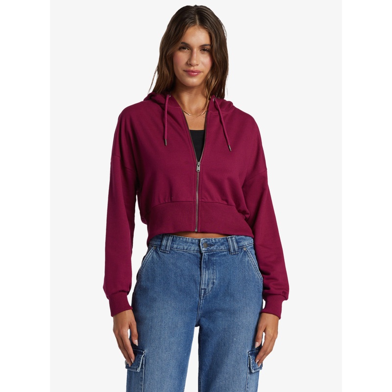 Roxy Shorebreak Zip Hooded Sweatshirt-Raspberry Radiance