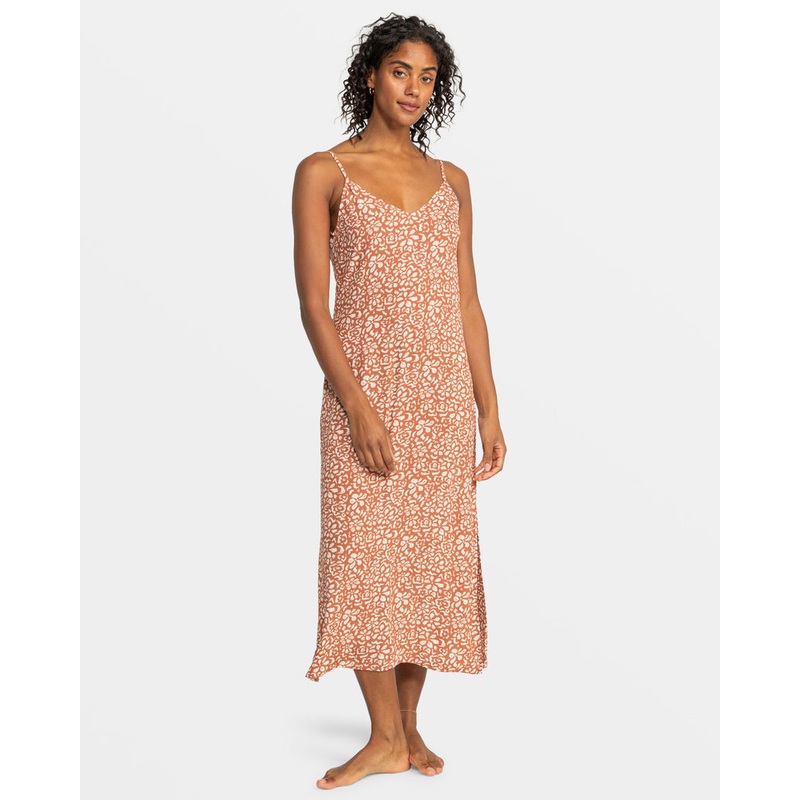 Roxy Stay Sunny Slip Dress-Russet Freefallin Floral Fresh