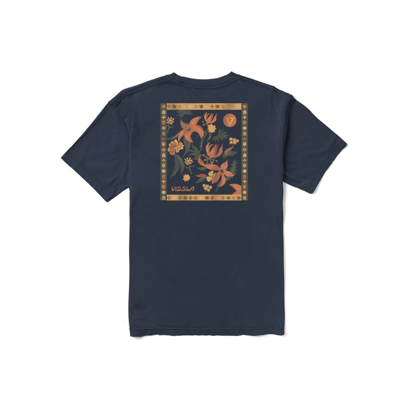 Vissla Hibiscus Haze Organic Tee-Dark Naval