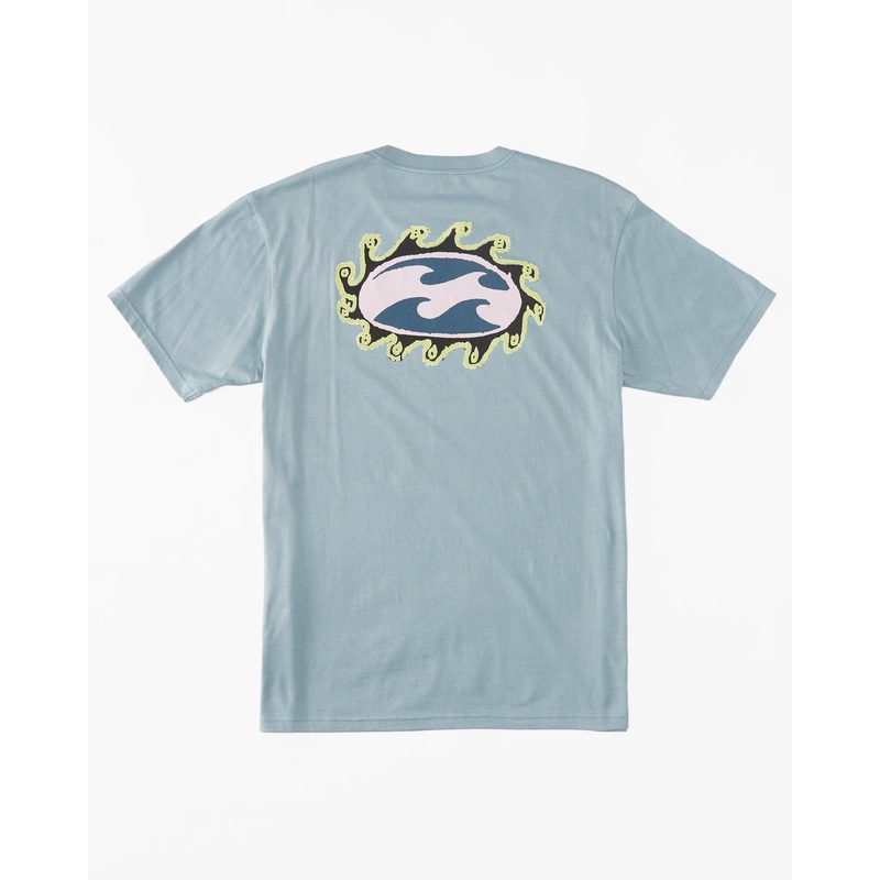 Billabong Boy’s Crayon Wave Tee-Washed Blue