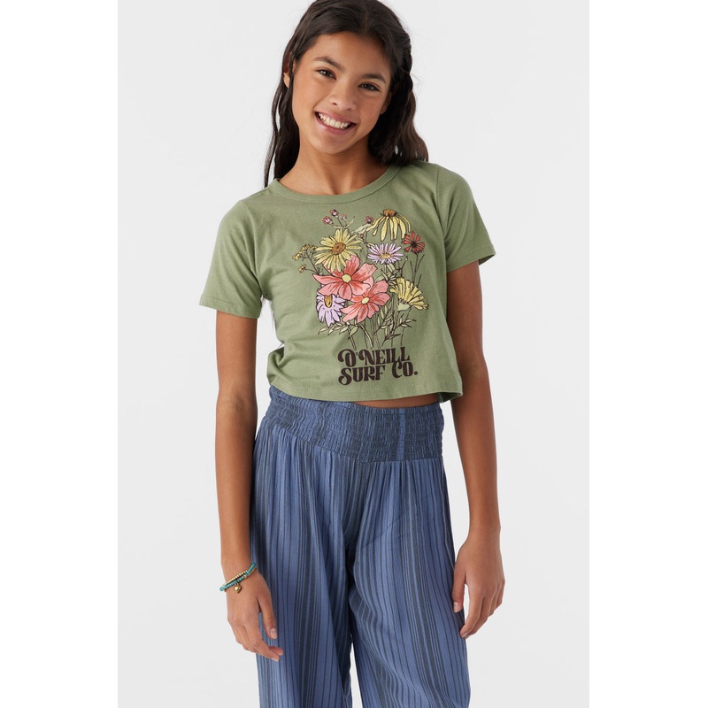 O’Neill Girls Bouquet Tee-Oil Green
