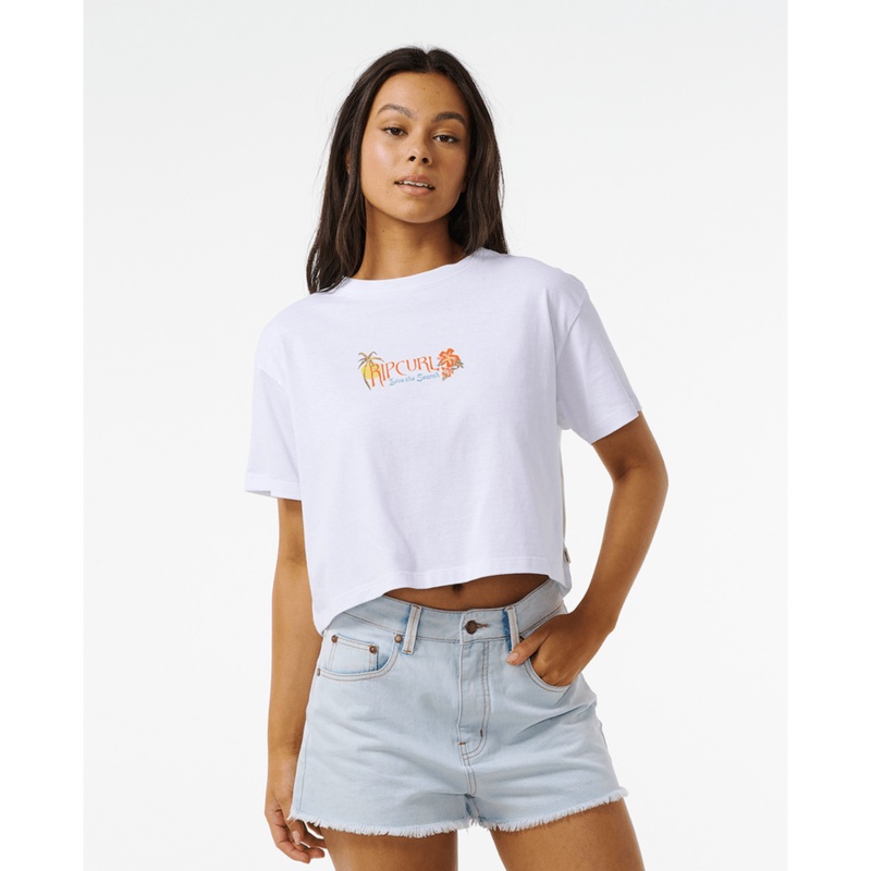 Rip Curl Island Crop Tee-White